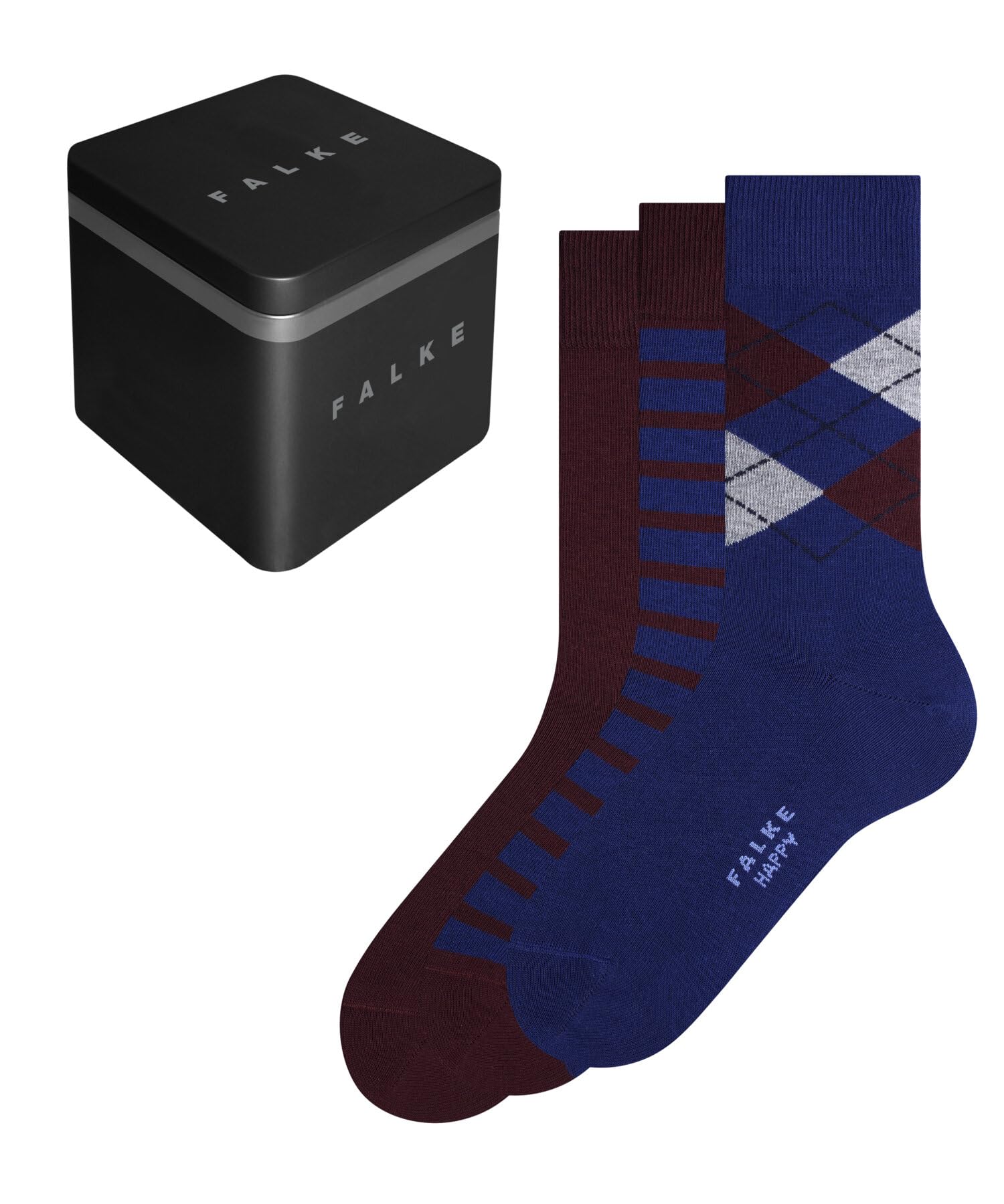 falke-happy-herren-socken-3-paar-burgundy-blue-mix-box image 7
