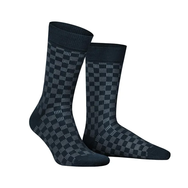 hudson-board-herren-socken-marineblau-39-42-schachbrett image 1