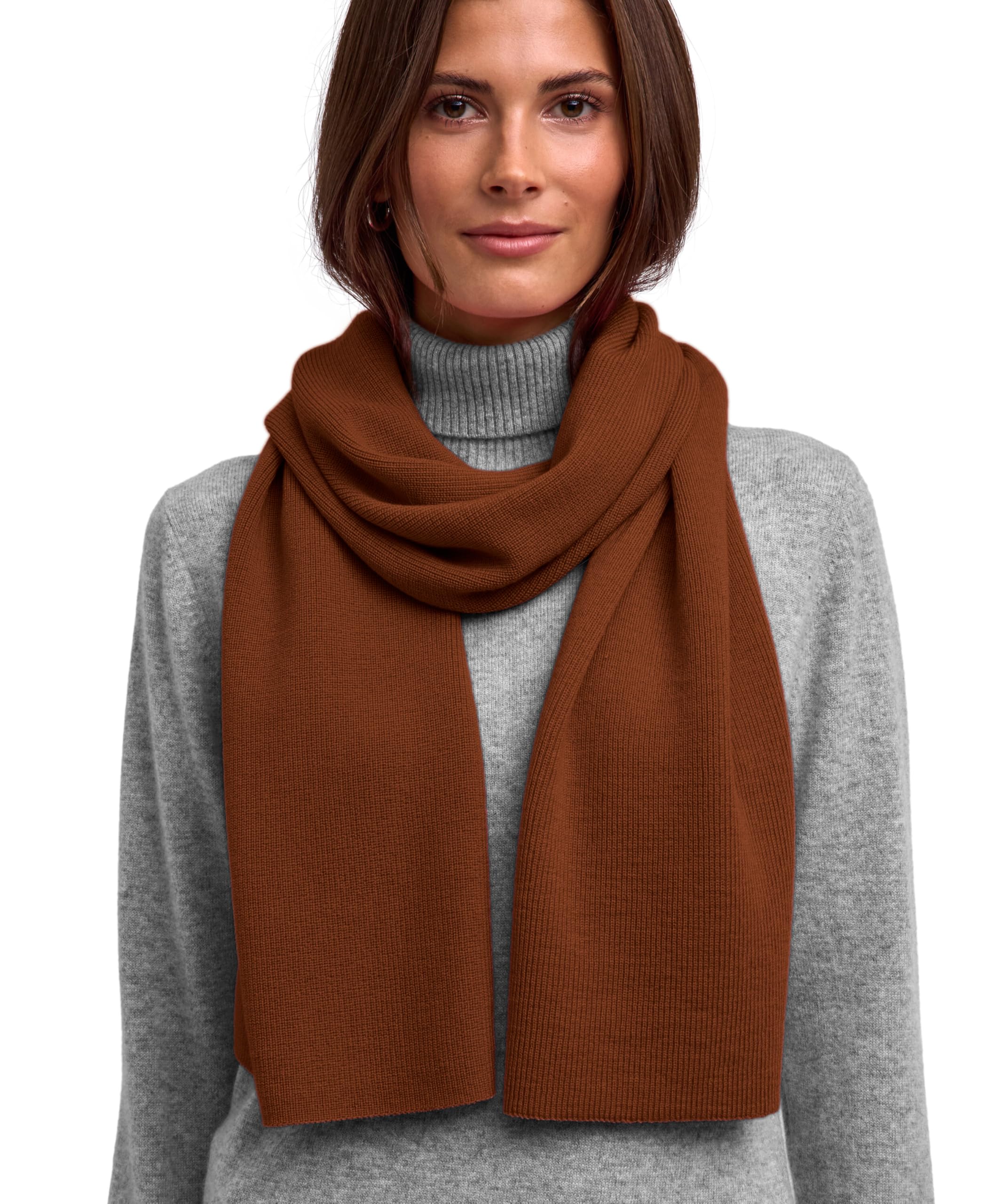 falke-scarf-half-cardigan-merino-schal-wolle-braun-170-cm image 3