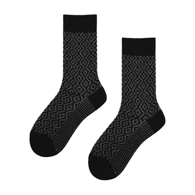 hudson-cozy-graphic-socken-black-wollmischung-jacquard image 1