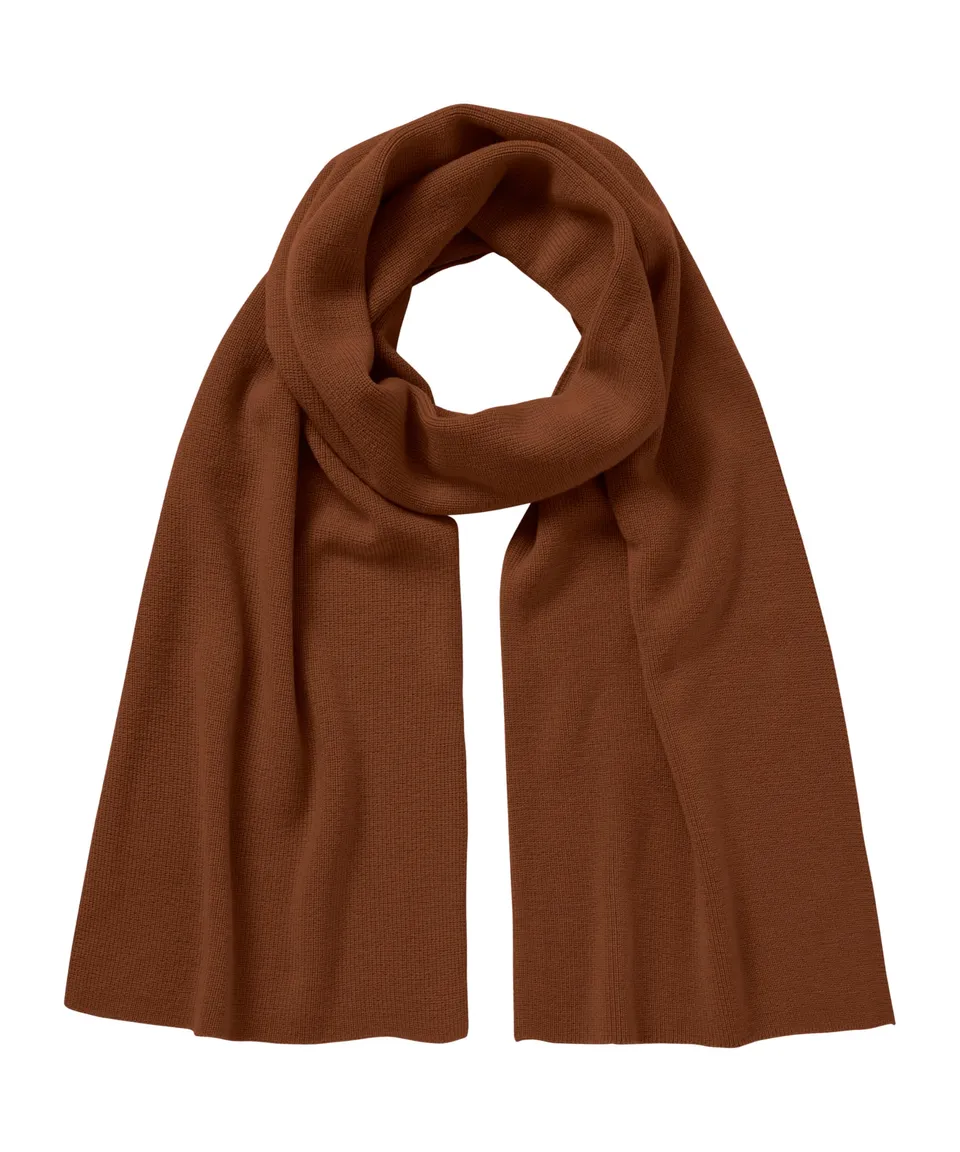 falke-scarf-half-cardigan-merino-schal-wolle-braun-170-cm image 1