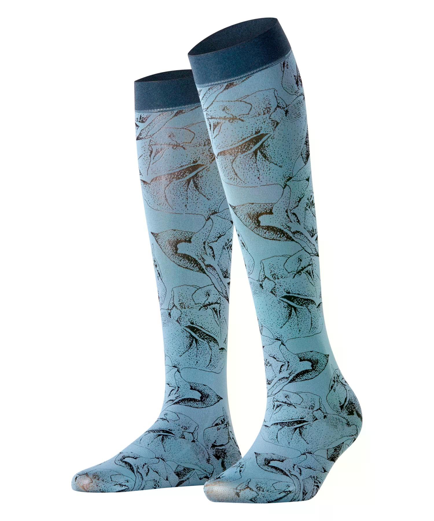 falke-rose-brush-kniestr-mpfe-grau-silver-3462-rosenmuster image 7