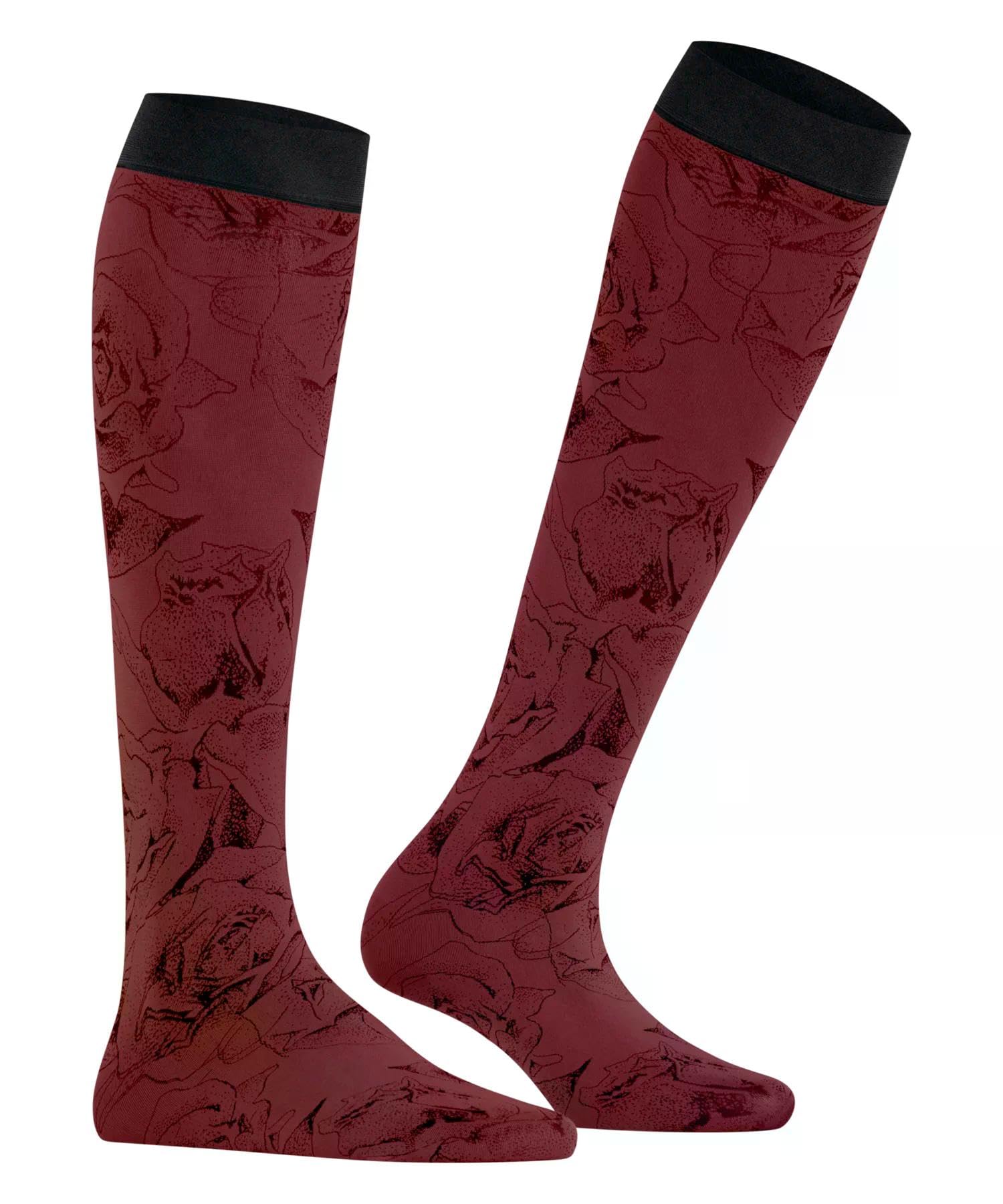 falke-rose-brush-kniestr-mpfe-grau-silver-3462-rosenmuster image 4