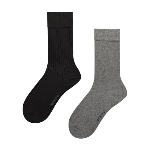hudson-playful-rib-herren-socken-schwarz-2er-pack-39-42-druckfrei image 7
