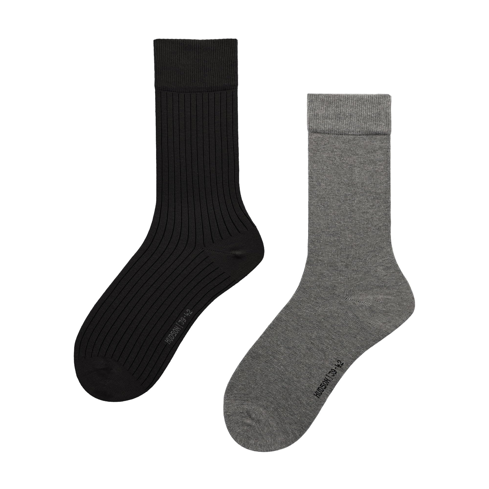 hudson-playful-rib-herren-socken-schwarz-2er-pack-39-42-druckfrei image 1