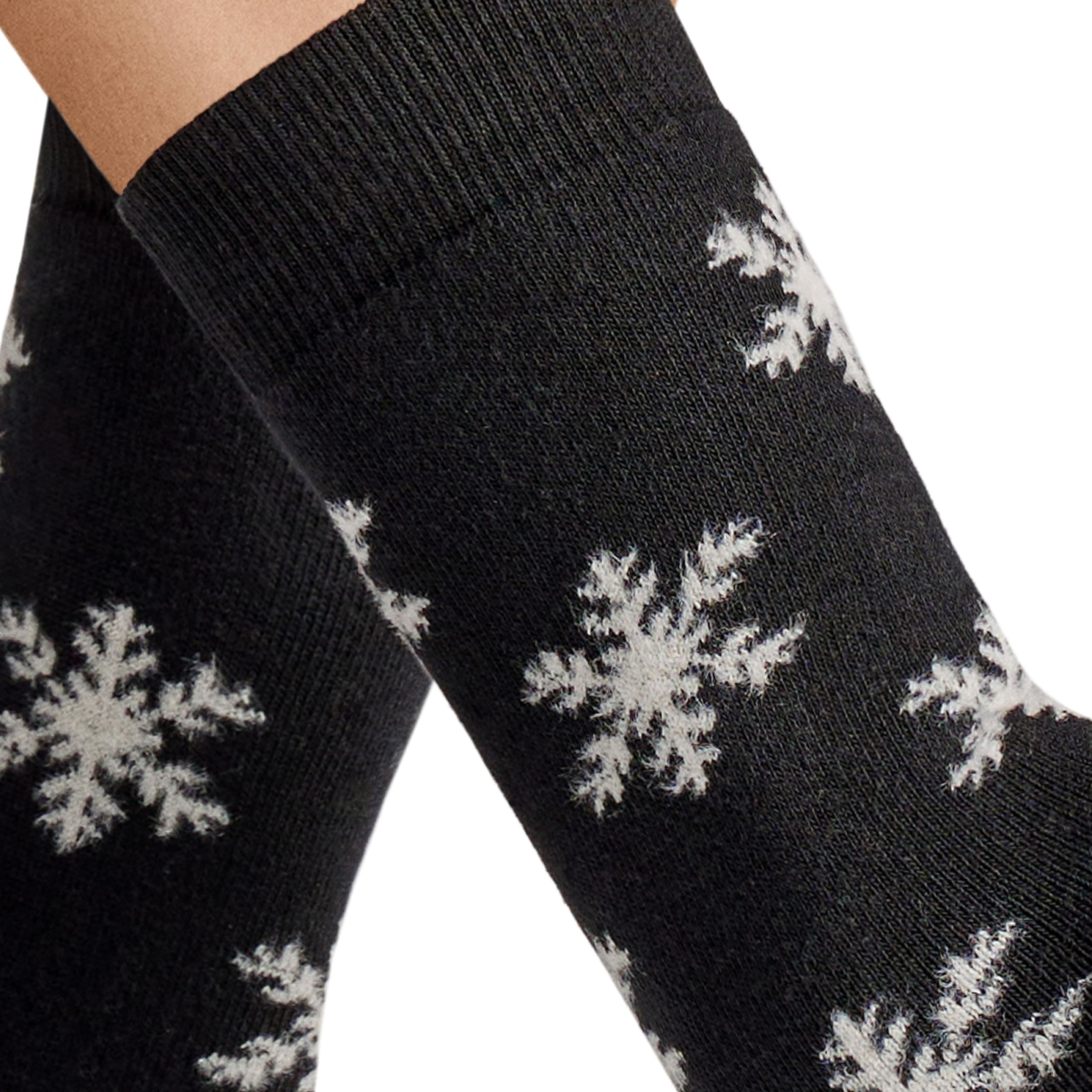 hudson-snowflake-sod-stricksocken-schwarz-35-38-flausch image 2