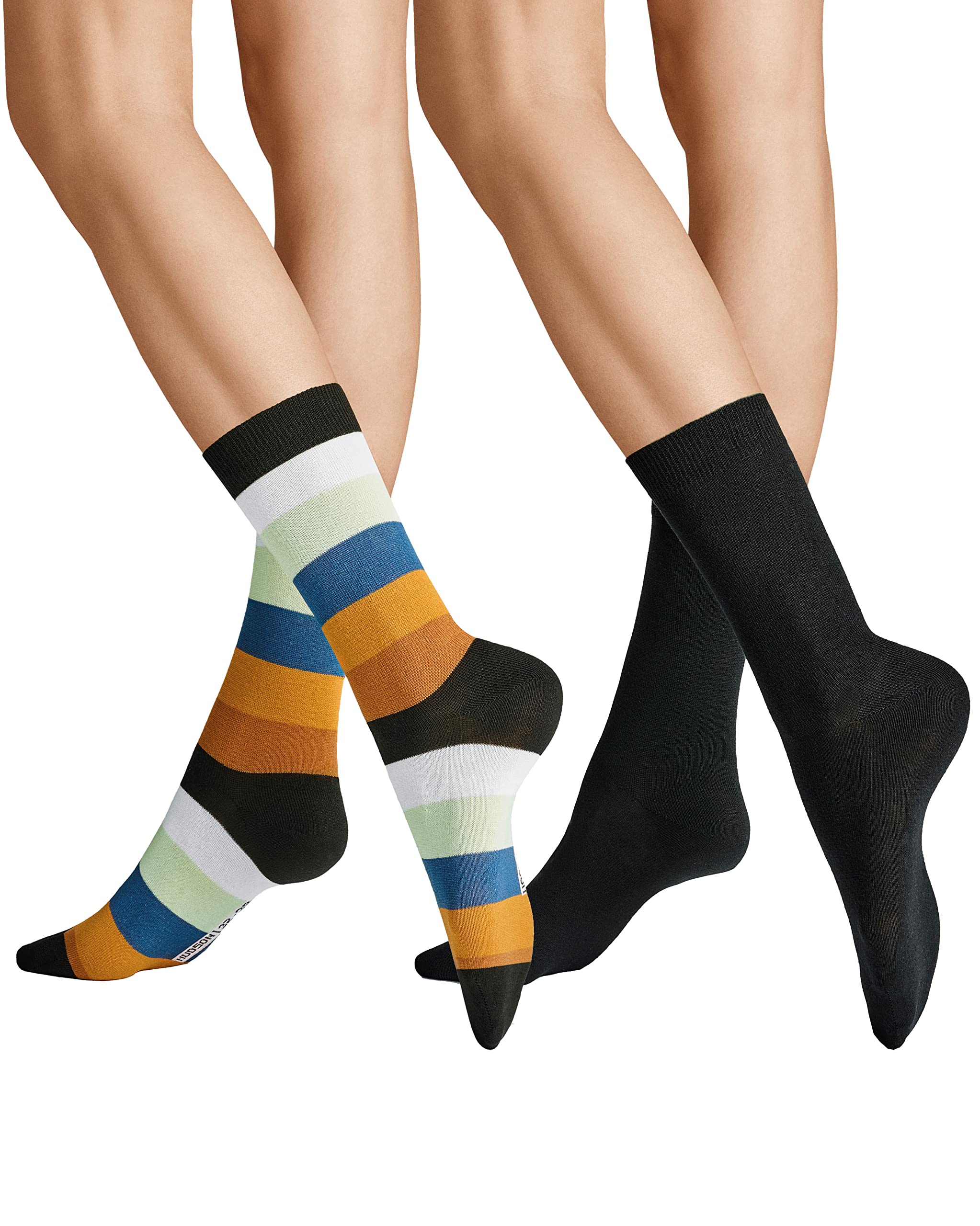 hudson-motley-sod-socken-damen-2er-pack-ringel-schwarz image 1