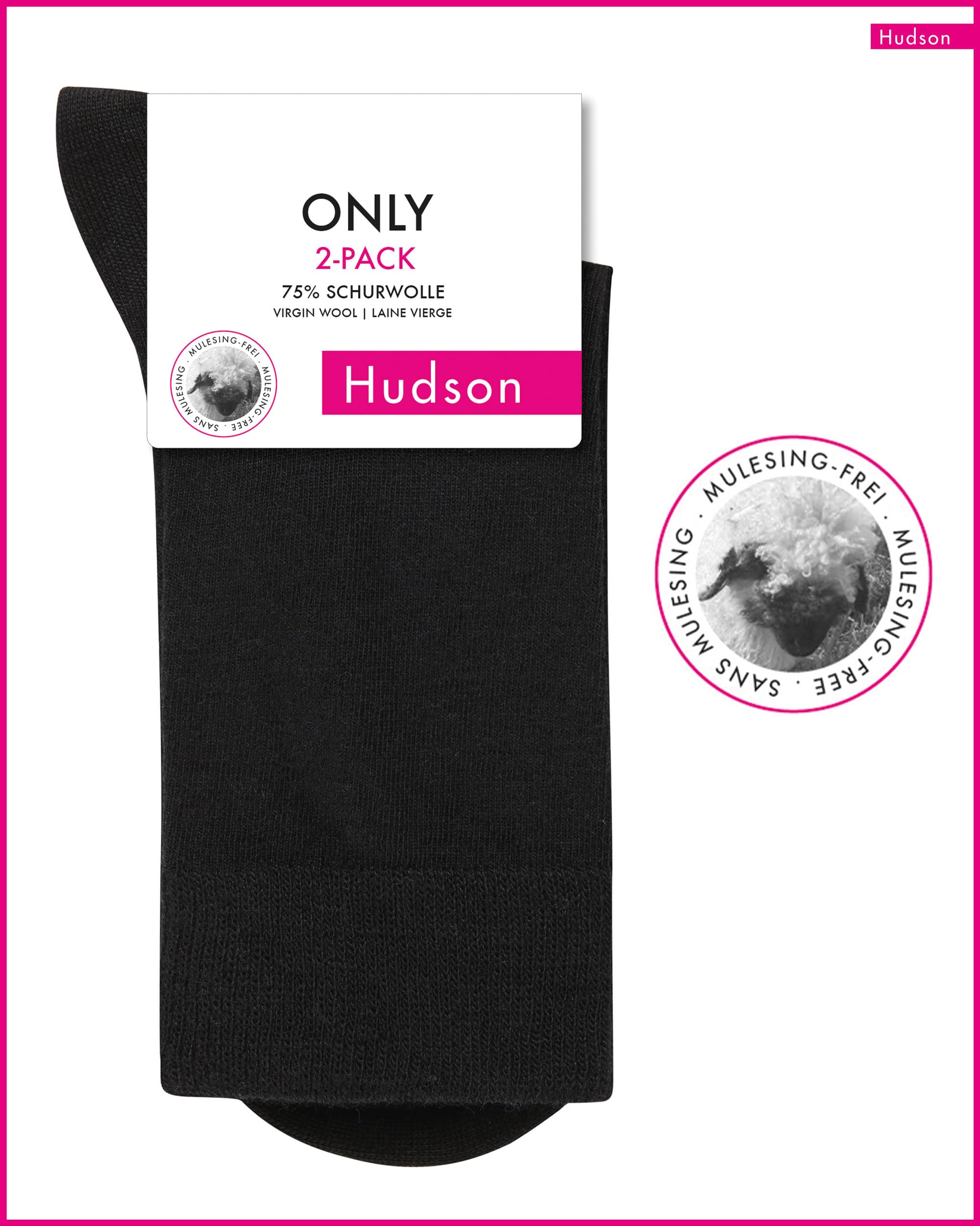 hudson-only-socken-damen-schwarz-schurwolle-2er-pack image 4