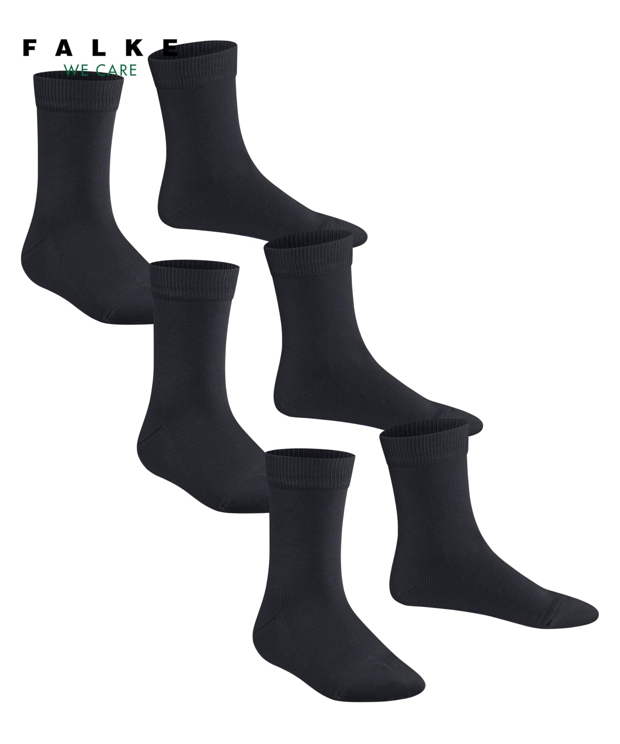 falke-family-kindersocken-baumwolle-3-paar-schwarz image 3