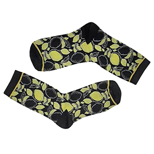 hudson-lemon-socke-schwarz-35-38-zitronen-muster image 2