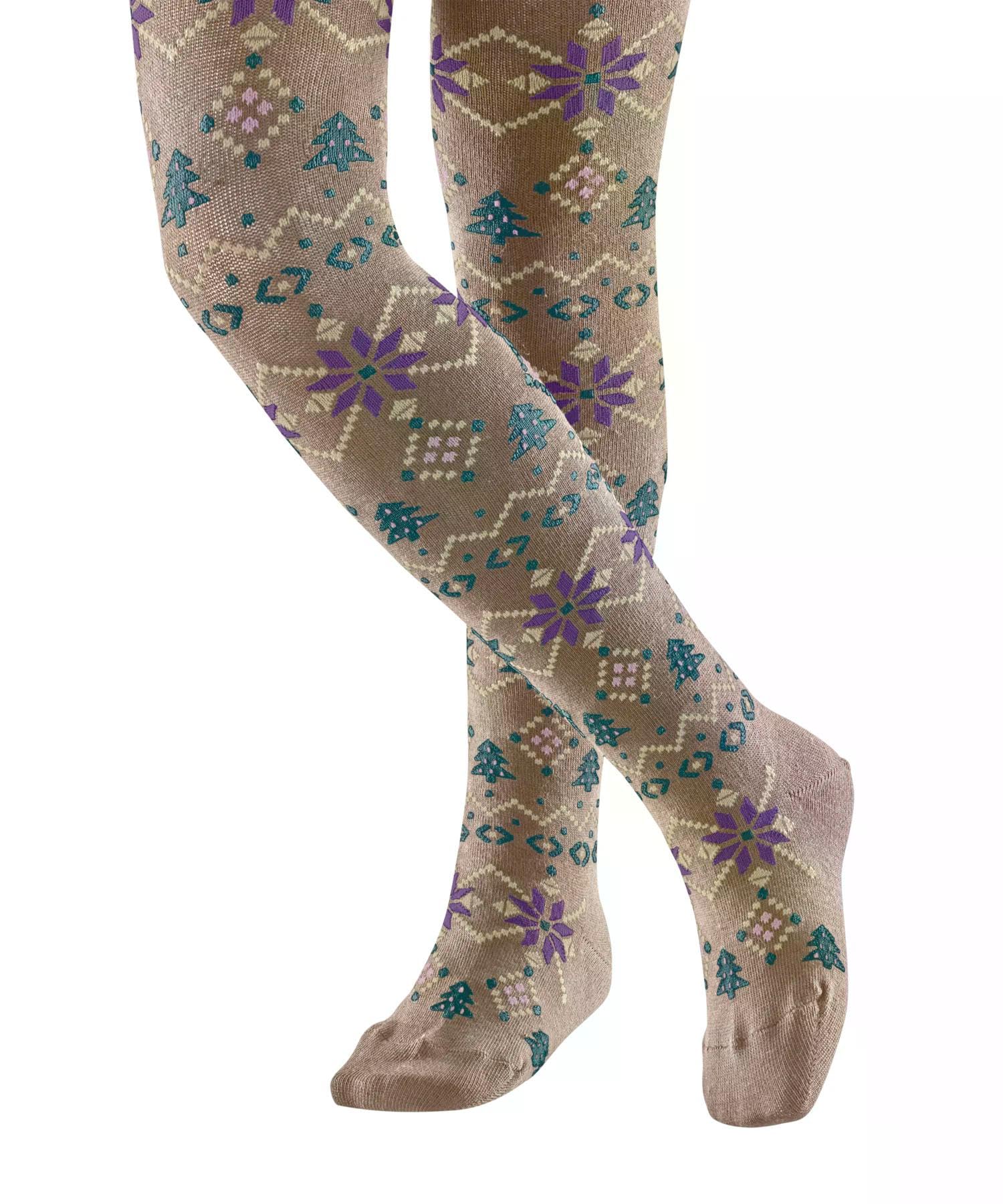 falke-nordic-fair-isle-kinderstrumpfhose-beige-gr-80-92-baumwolle image 3