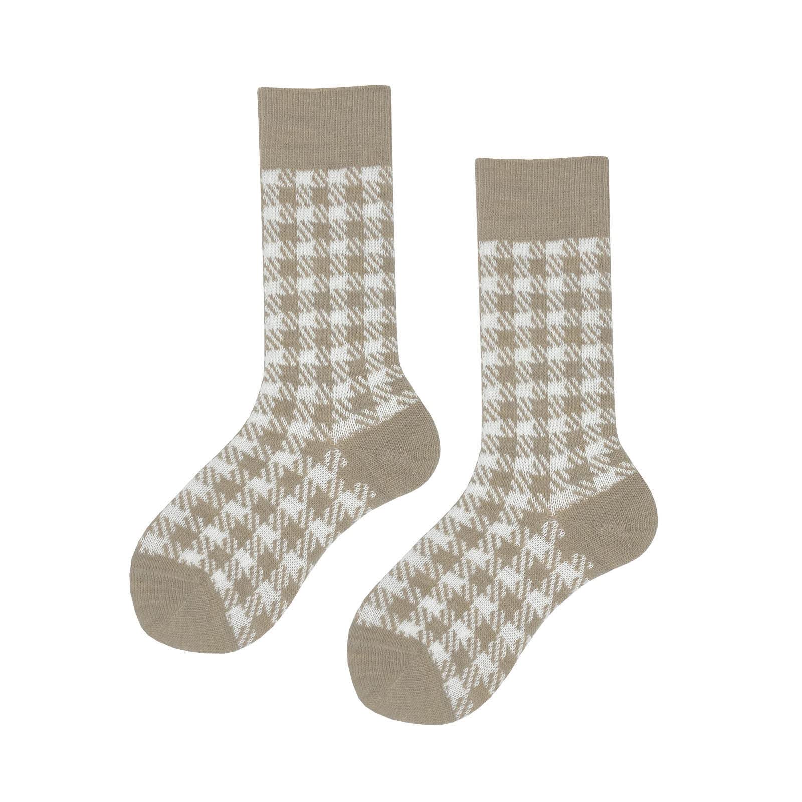 hudson-glencheck-socken-torfmel-35-38-wolle-karo image 1