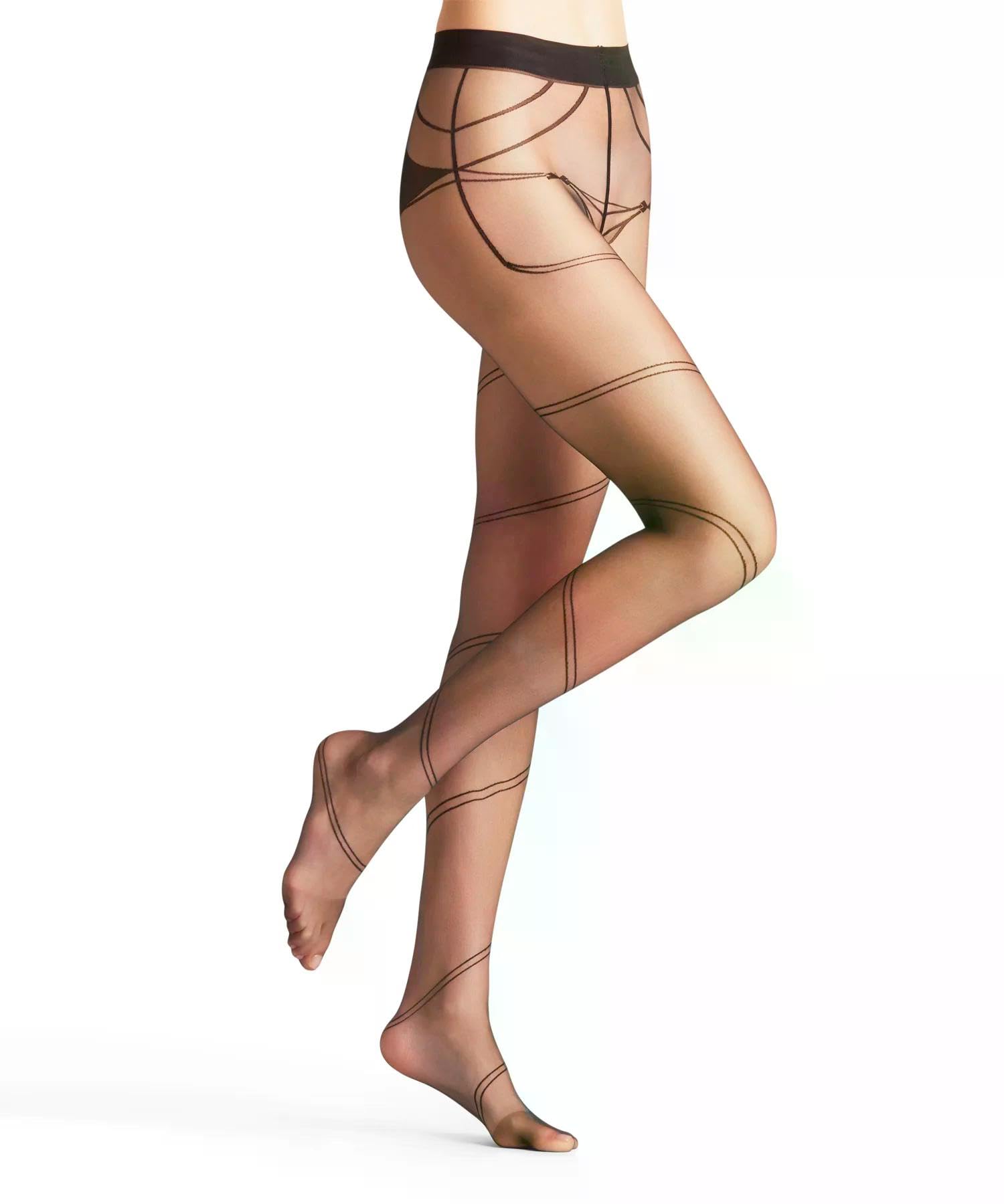 falke-ruby-8-den-strumpfhose-s-m-schwarz-lingerie-dessin image 8
