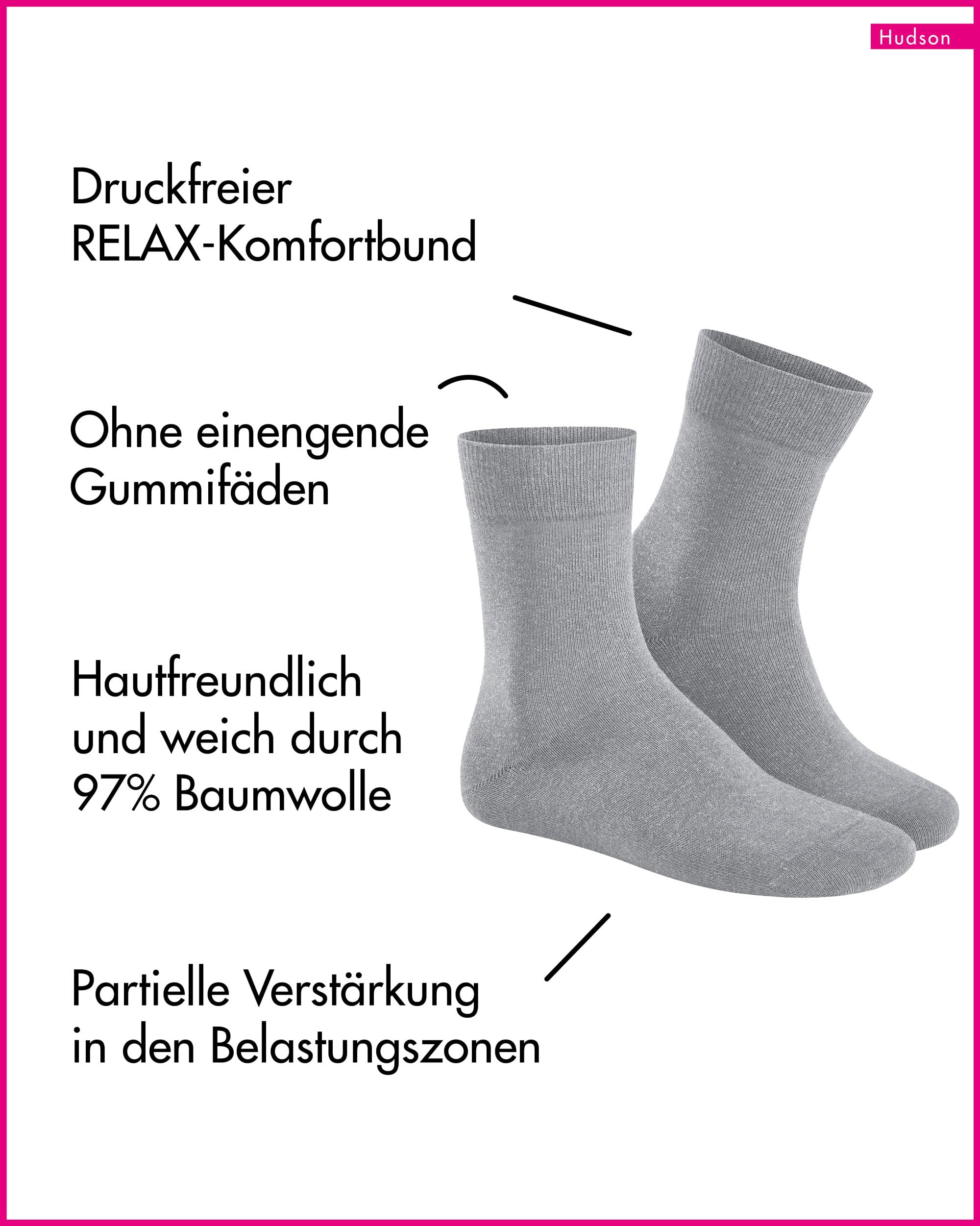 hudson-relax-cotton-herrensocken-silber-0502-baumwolle image 3
