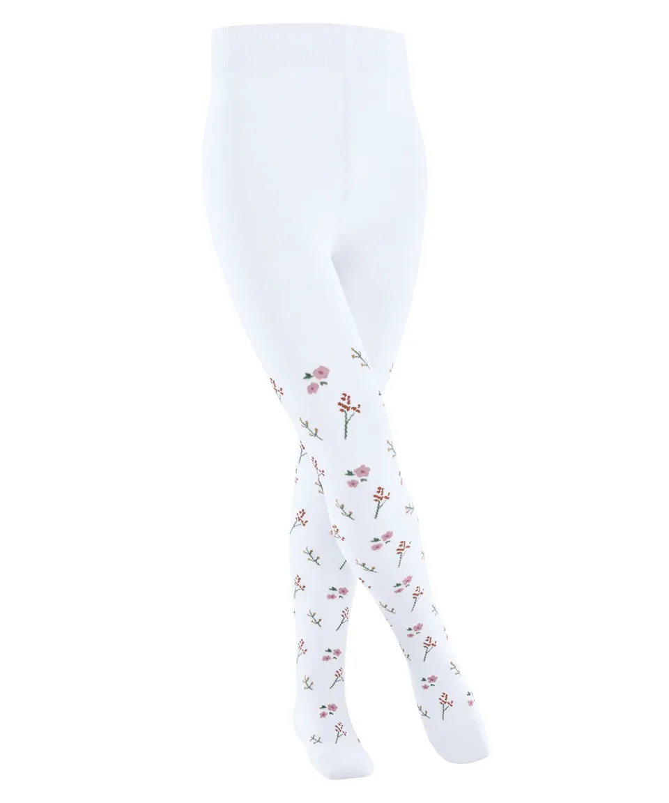 falke-little-flowers-kinder-strumpfhose-weiss-baumwolle image 1
