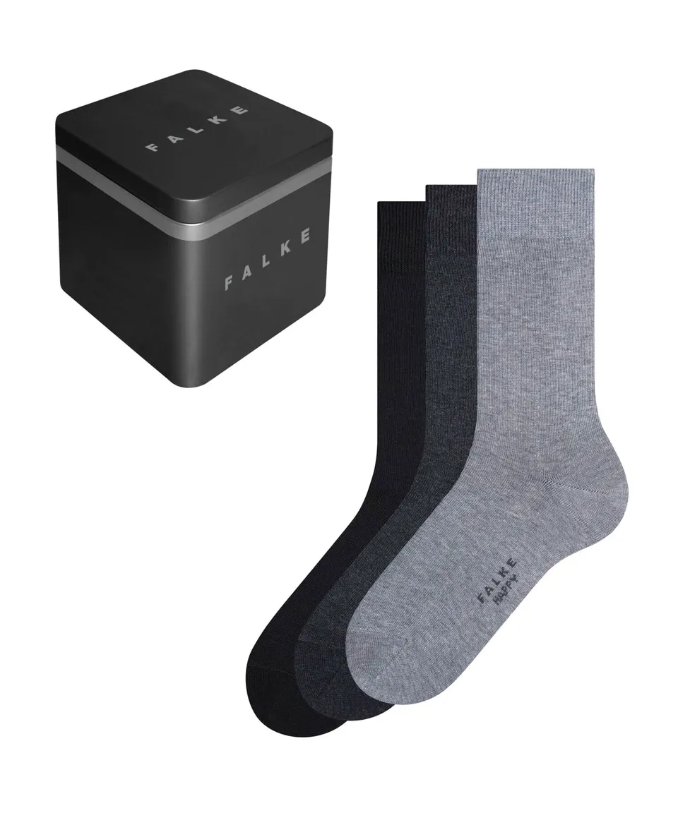 falke-happy-box-uni-herrensocken-baumwolle-3-paar-39-42 image 1