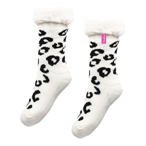 hudson-fluffy-leo-damen-socken-antirutsch-wei-schwarz-35-38 image 3