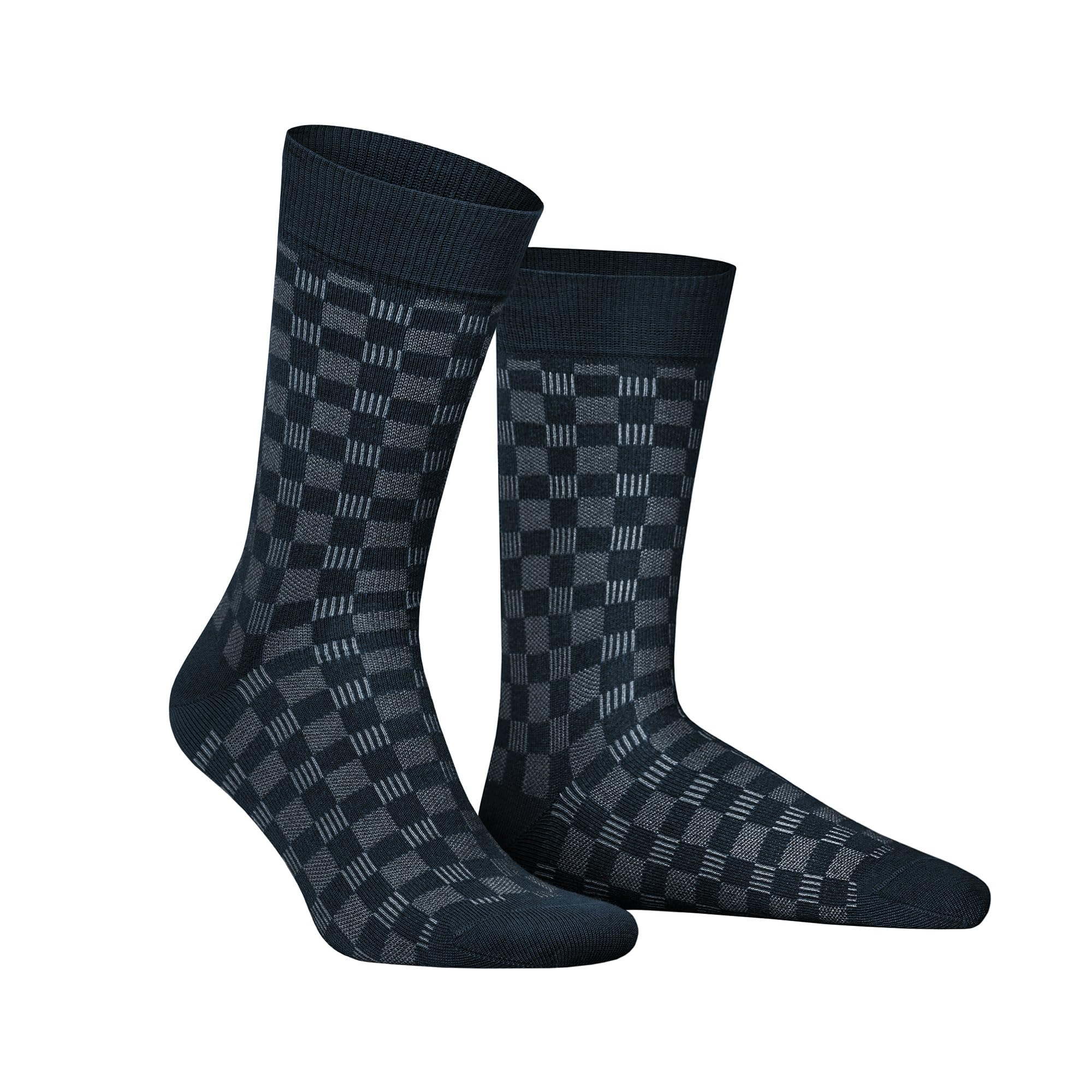hudson-board-herren-socken-marineblau-39-42-schachbrett image 1
