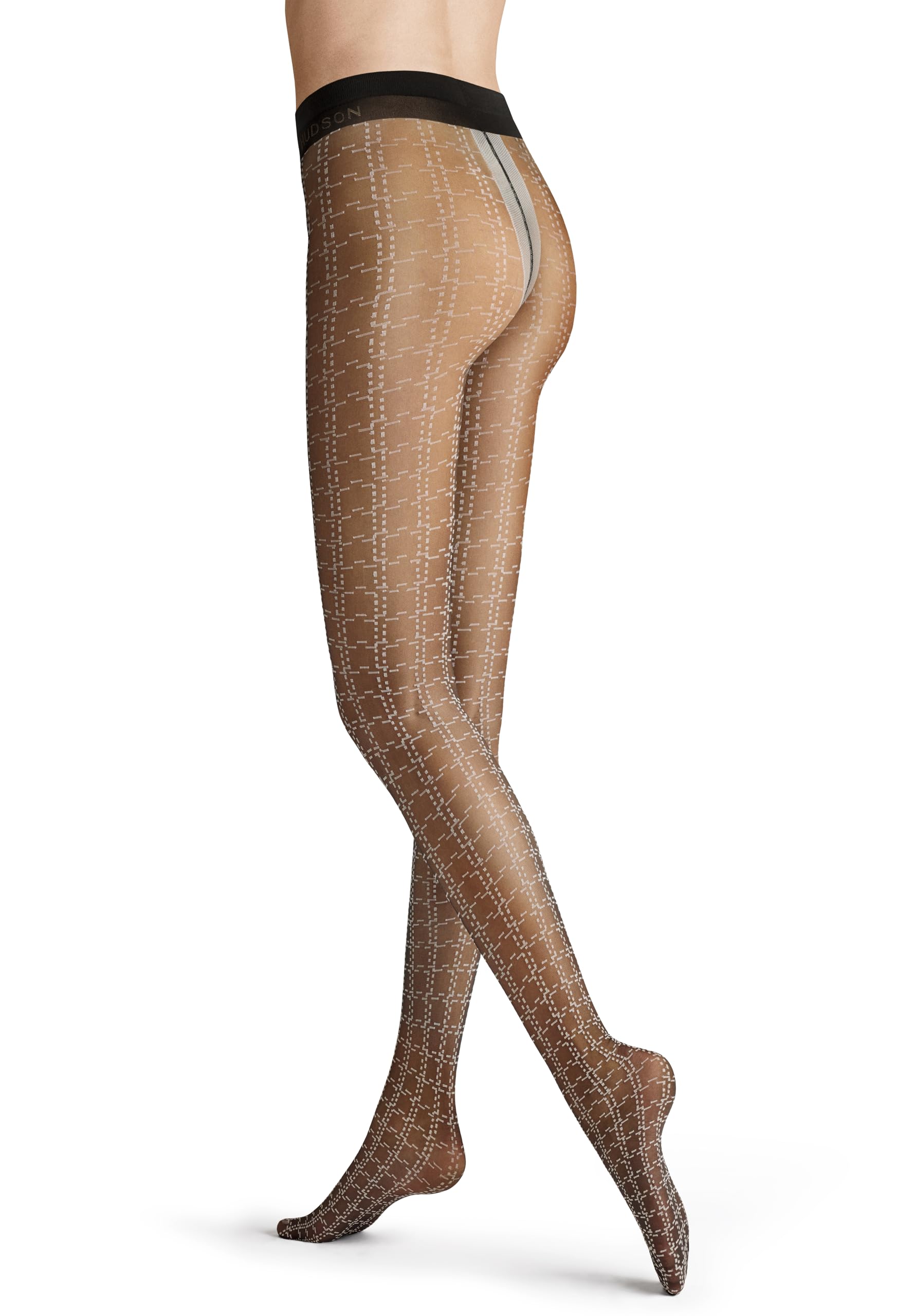 hudson-chain-damen-strumpfhose-schwarz-38-40-karo image 1