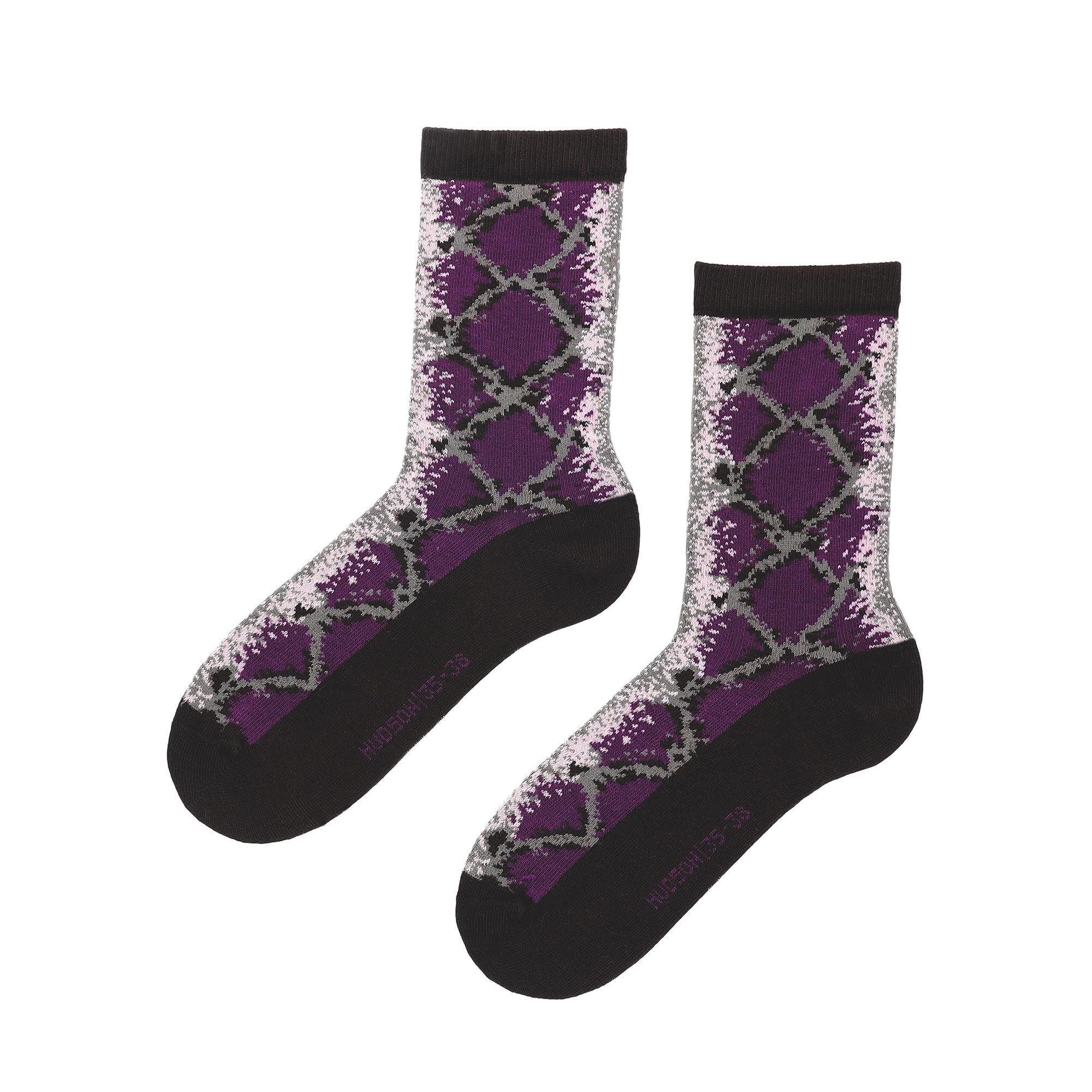 hudson-snake-fashion-damen-socken-schwarz-schlangenmuster image 3