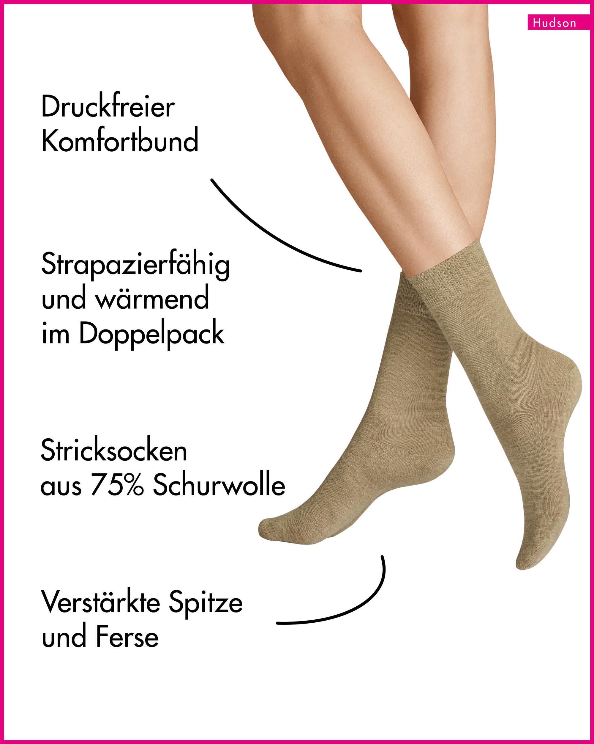 hudson-only-socken-damen-schwarz-schurwolle-2er-pack image 2
