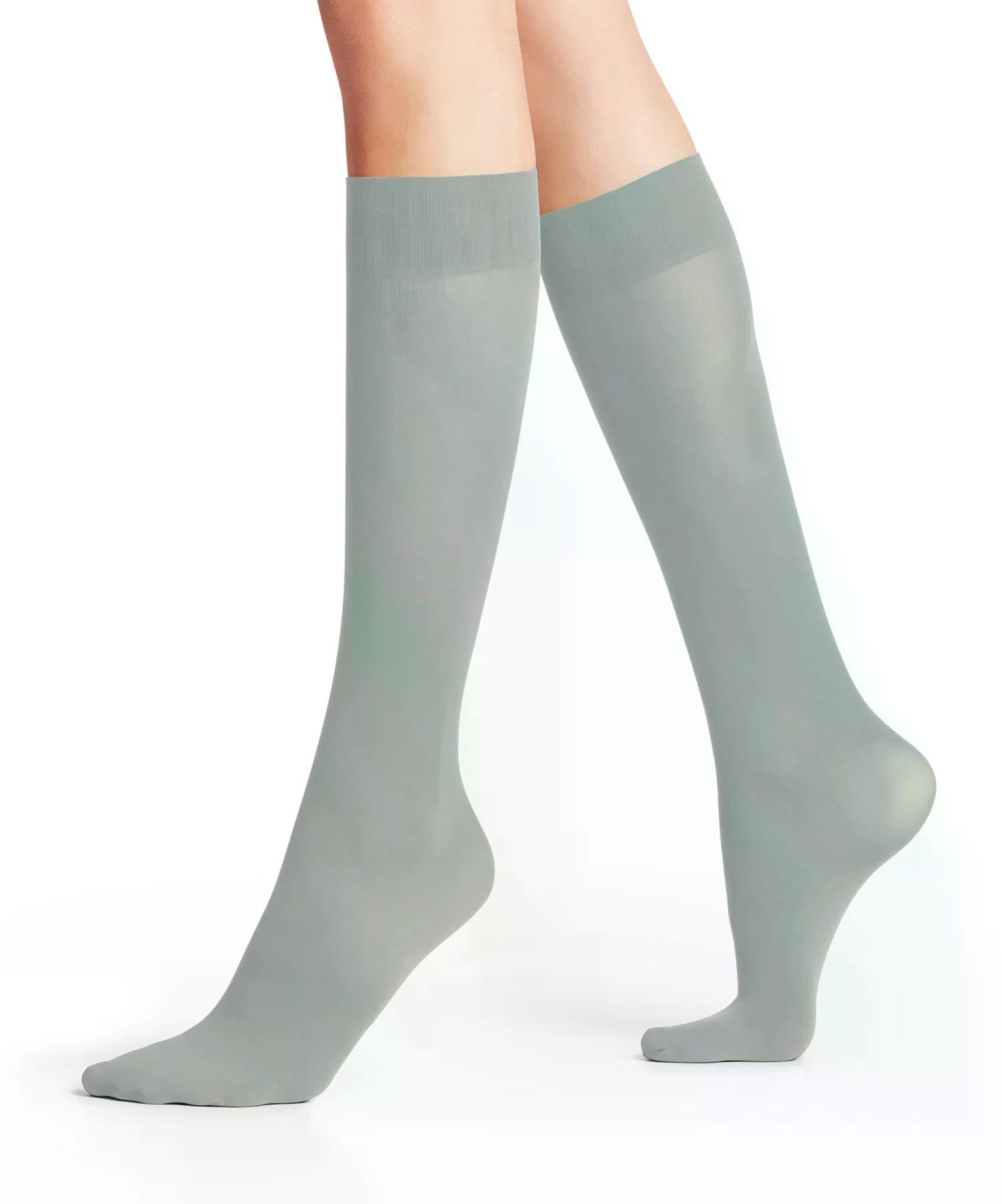 falke-pure-matt-50-den-kniestr-mpfe-damen-silber-grau-matt image 1