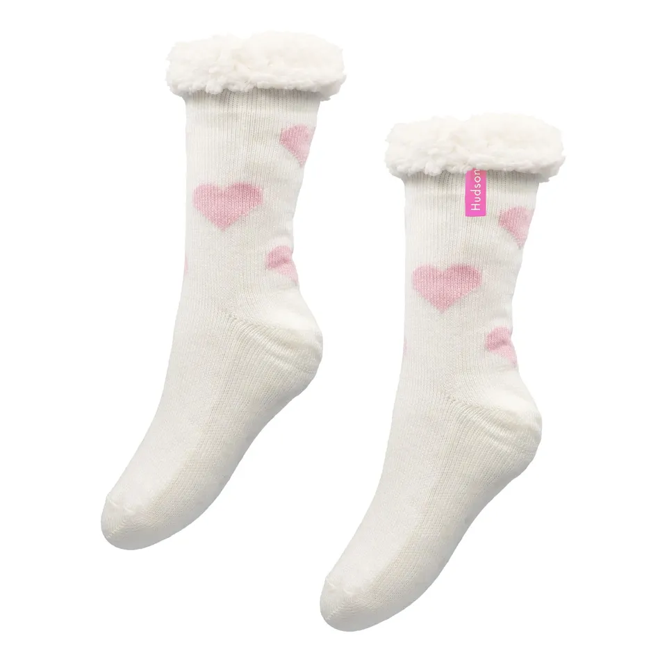 hudson-fluffy-heart-socken-antirutsch-rosa-35-38 image 1