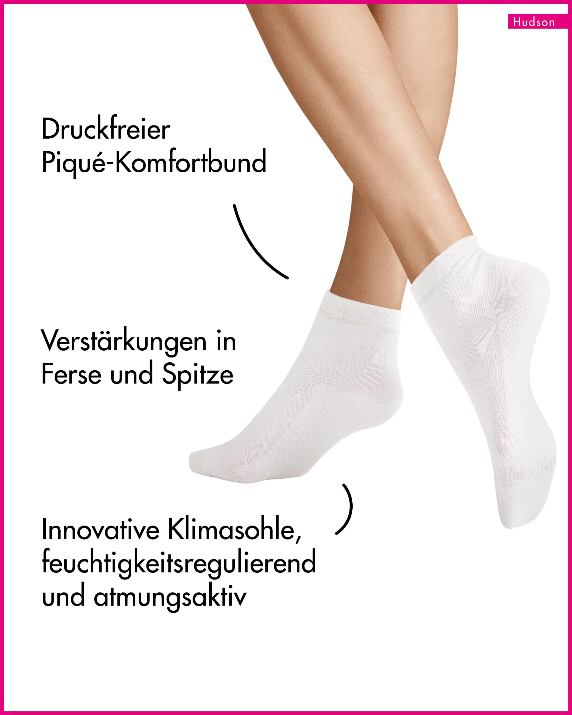 hudson-dry-cotton-sneaker-socken-wei-39-42-atmungsaktiv image 3