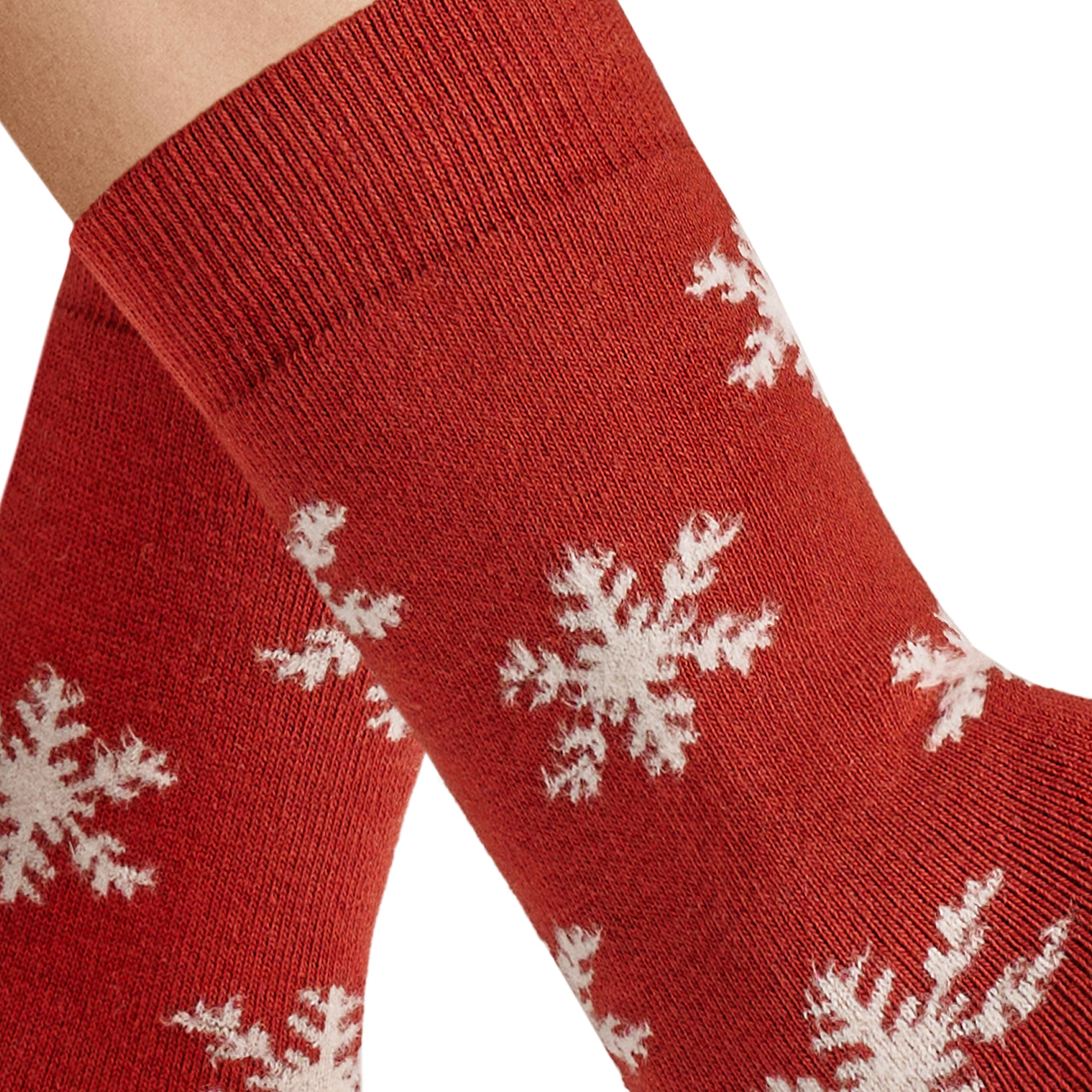 hudson-snowflake-socken-damen-rust-red-schneeflocken-1er-pack image 2