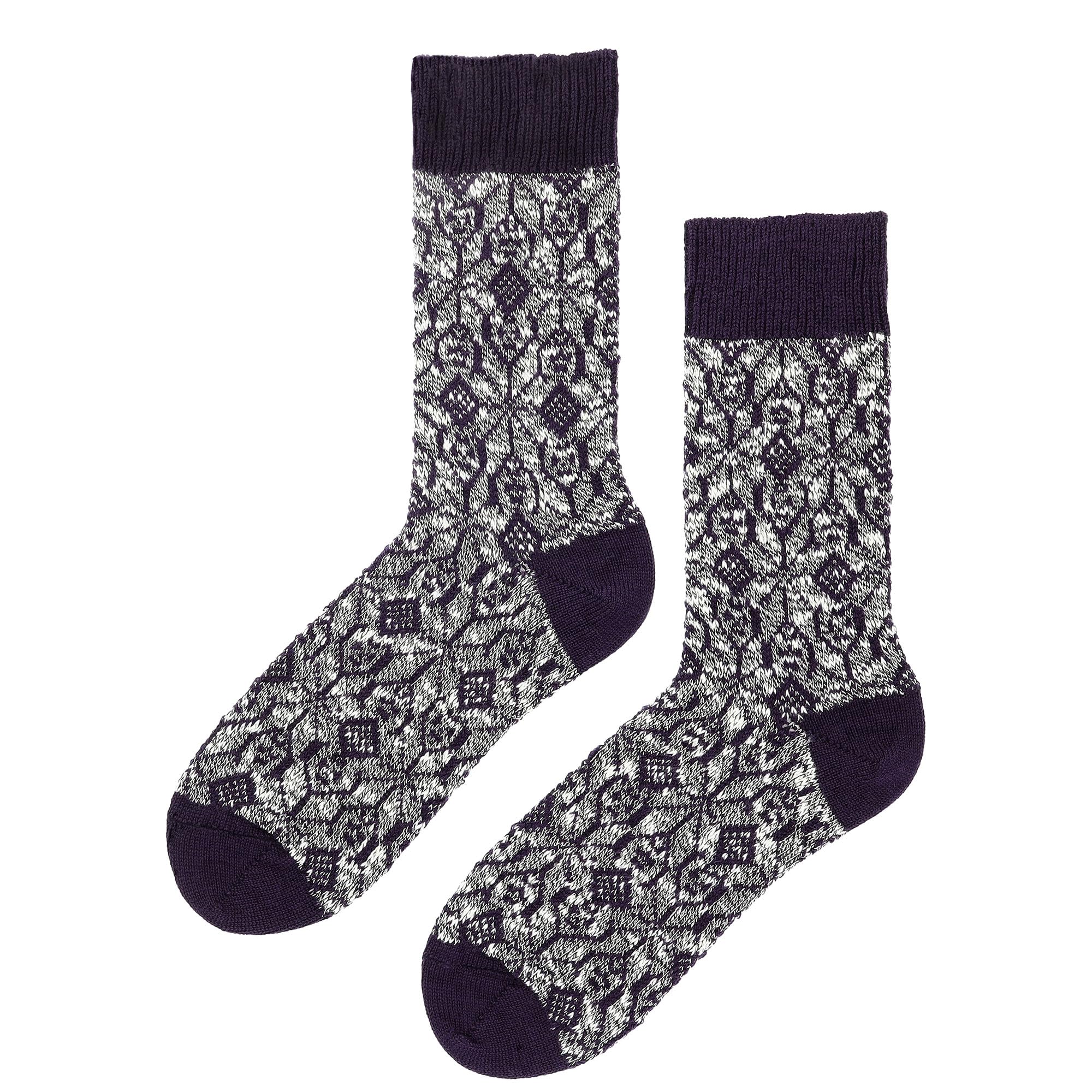 hudson-earthy-graphic-socken-marineblau-tweed-look image 4