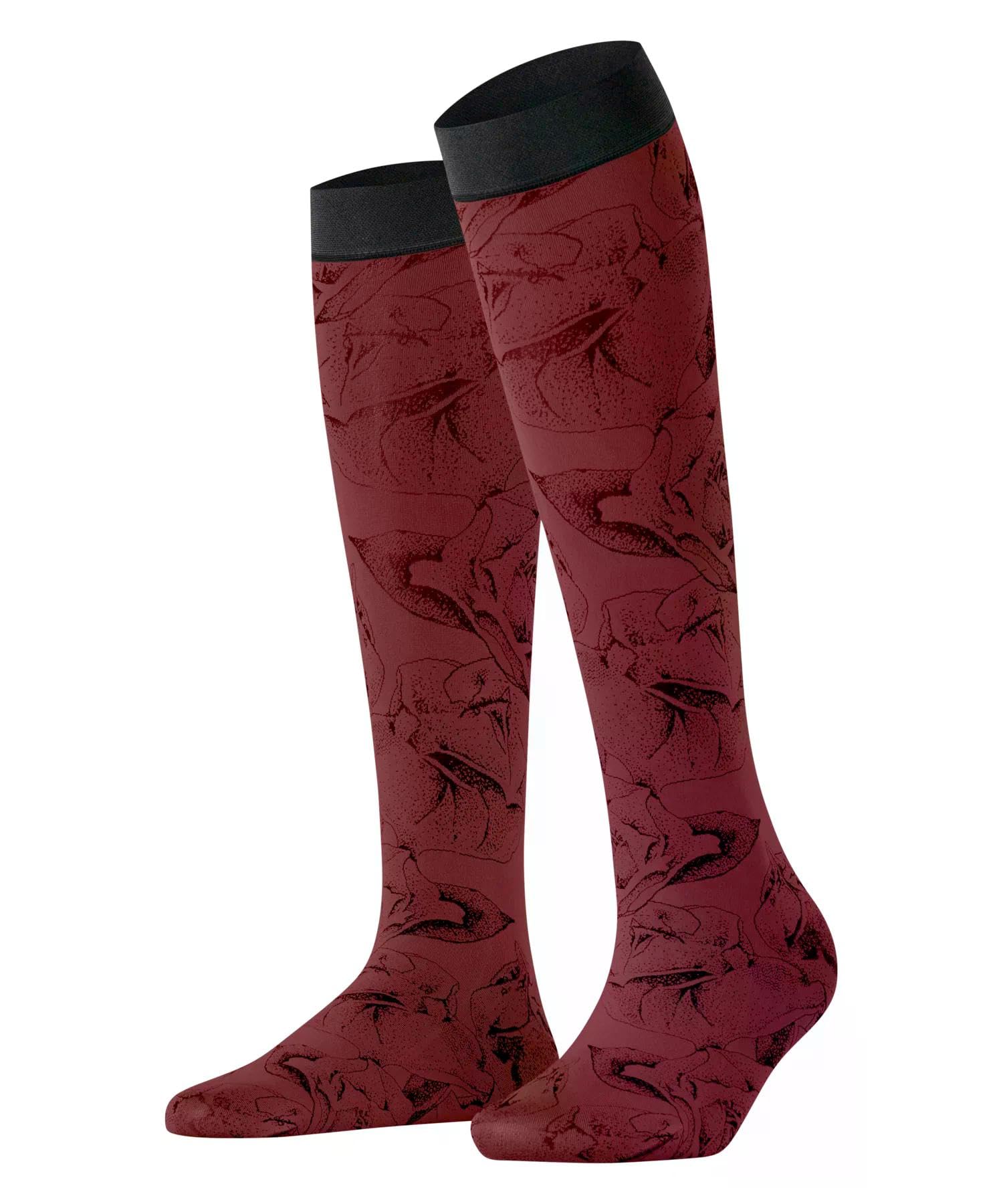 falke-rose-brush-kniestr-mpfe-grau-silver-3462-rosenmuster image 1