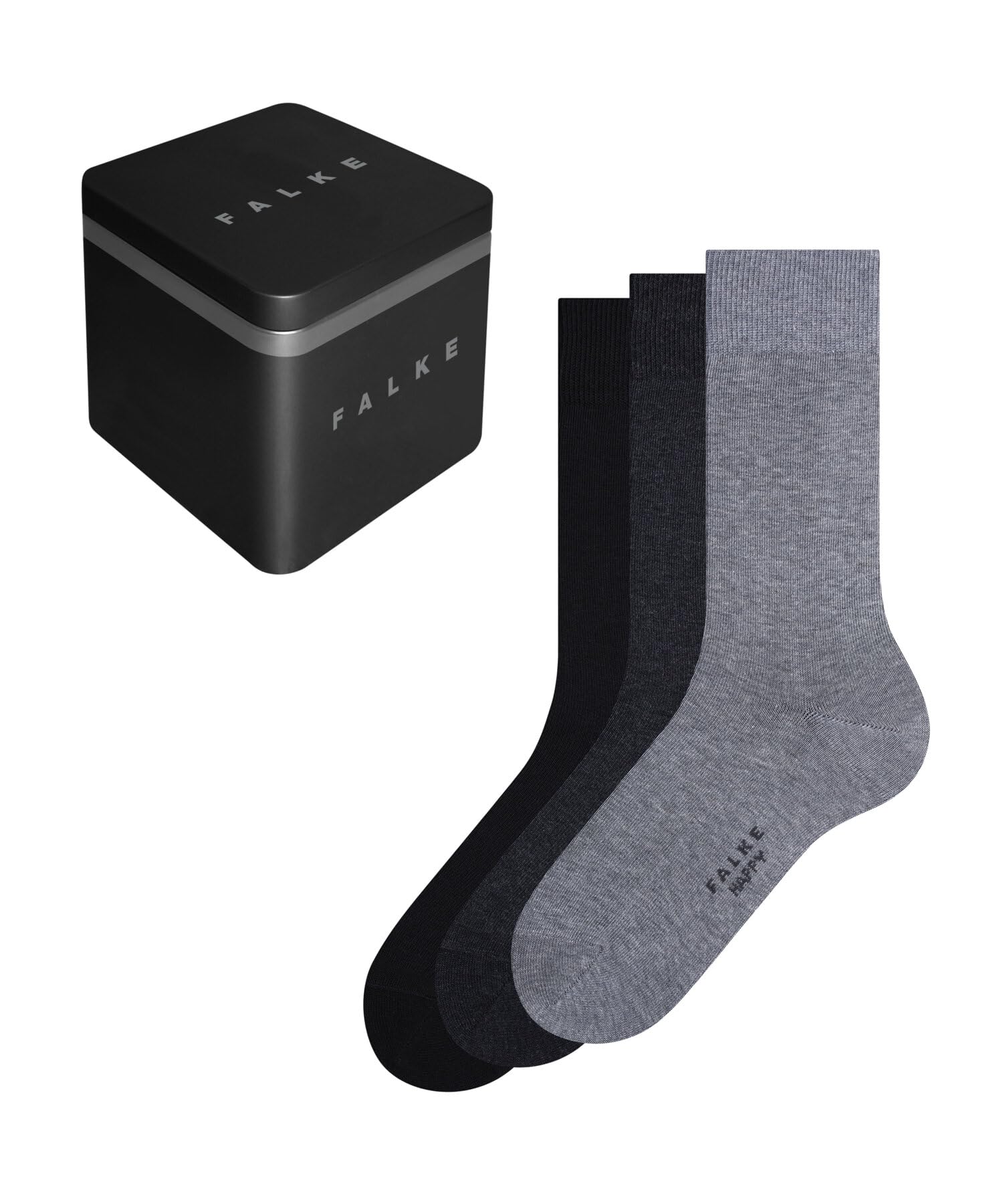 falke-happy-box-uni-herrensocken-baumwolle-3-paar-39-42 image 1