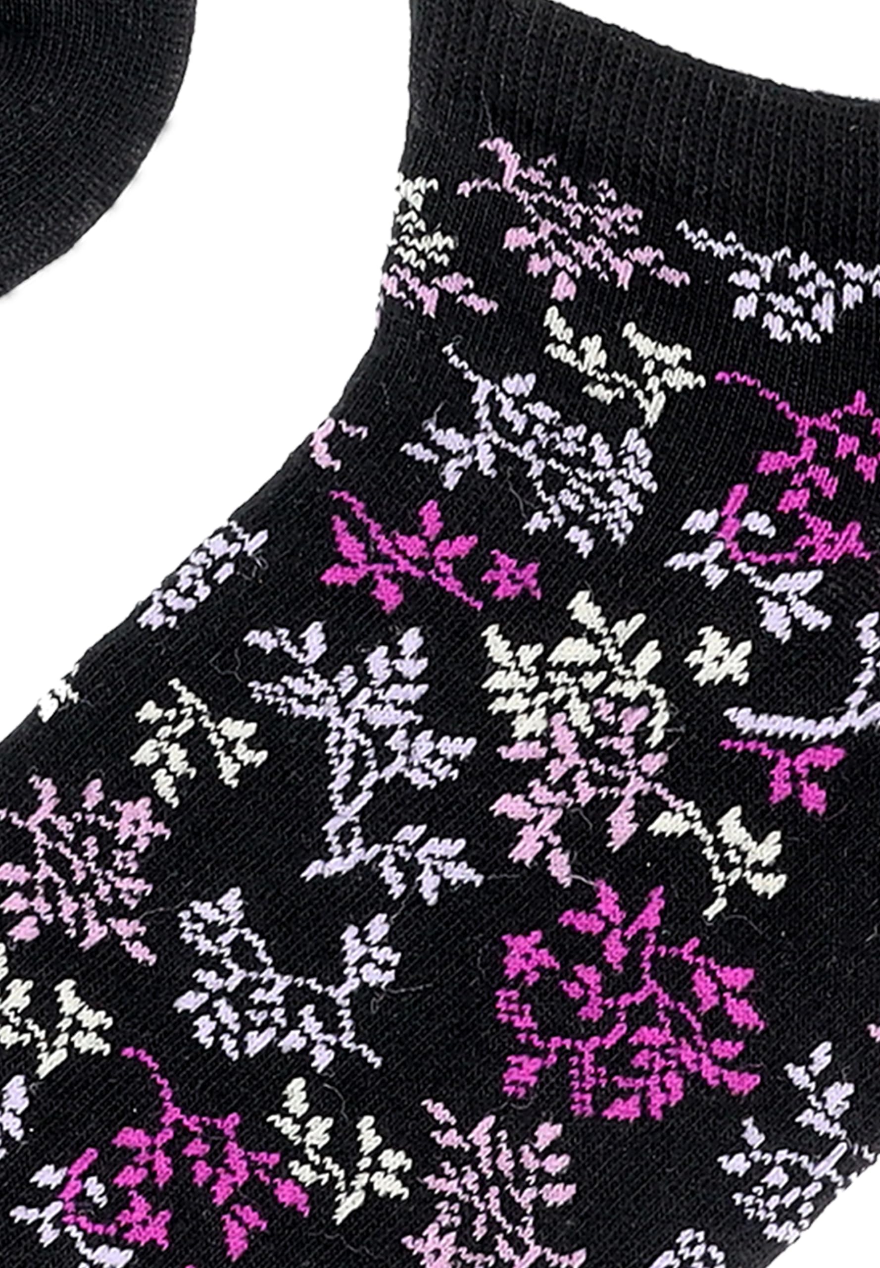 hudson-bud-blumen-sneaker-socken-schwarz-35-38 image 2