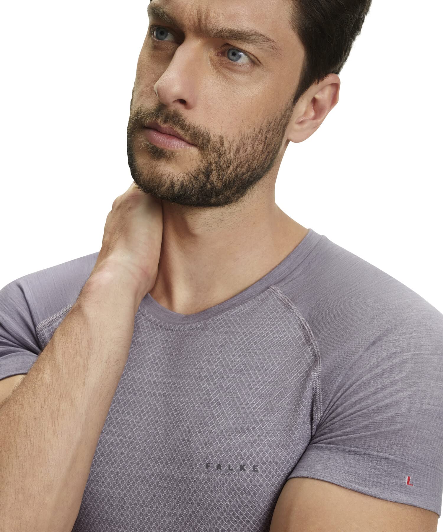 falke-wool-tech-light-shirt-herren-grau-merinowolle-kurzarm image 8