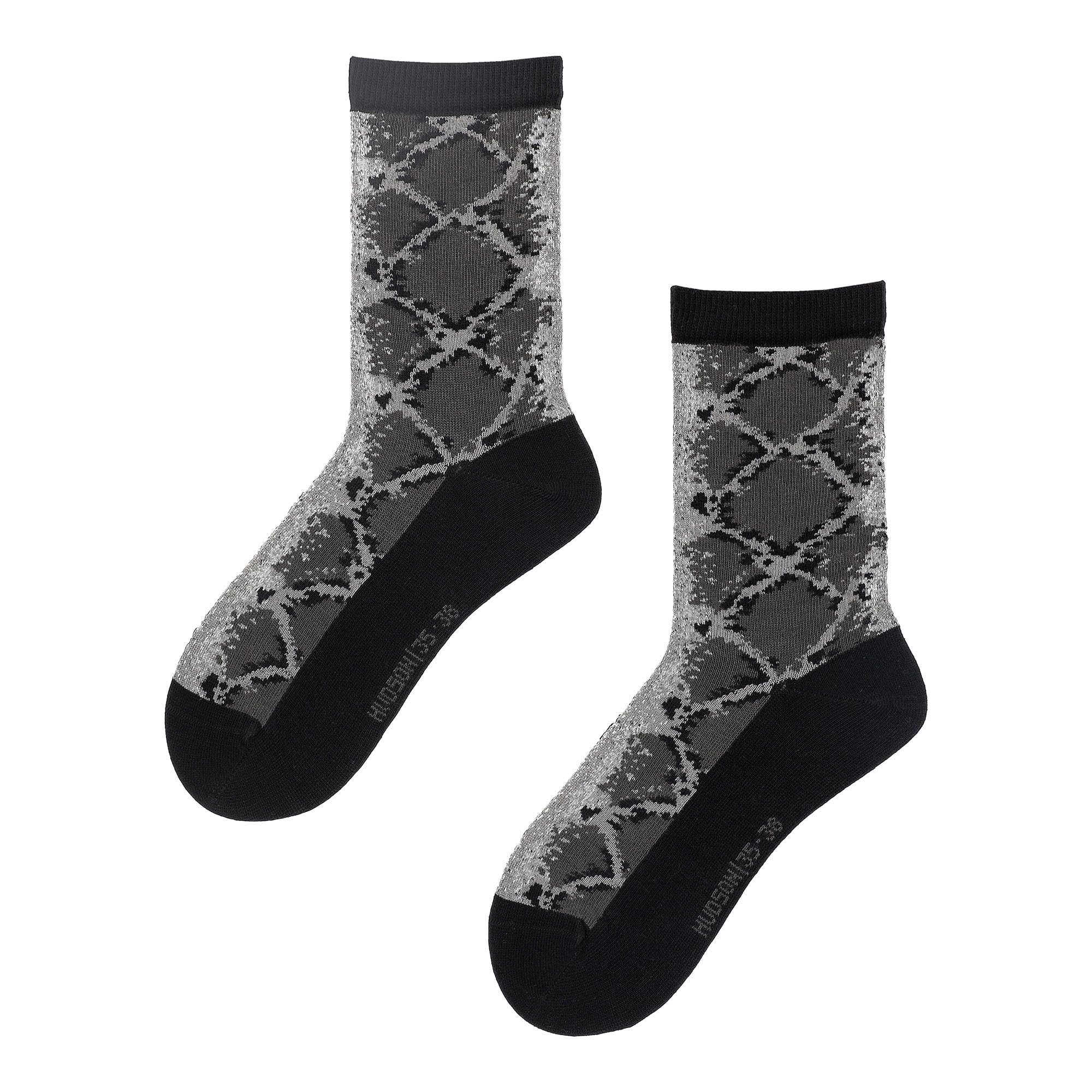 hudson-snake-fashion-damen-socken-schwarz-schlangenmuster image 4