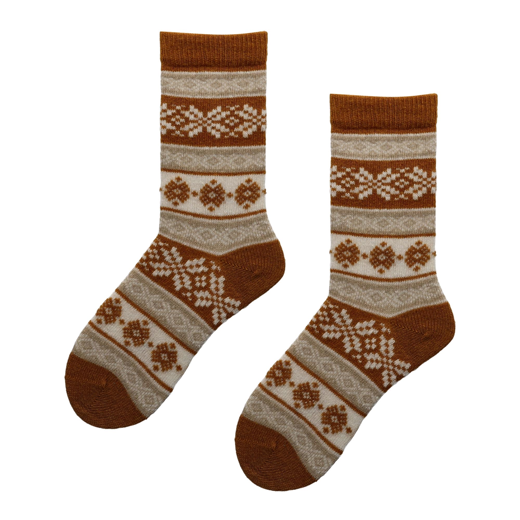 hudson-cozy-nordic-socken-ochre-brown-woll-mix-norweger image 1