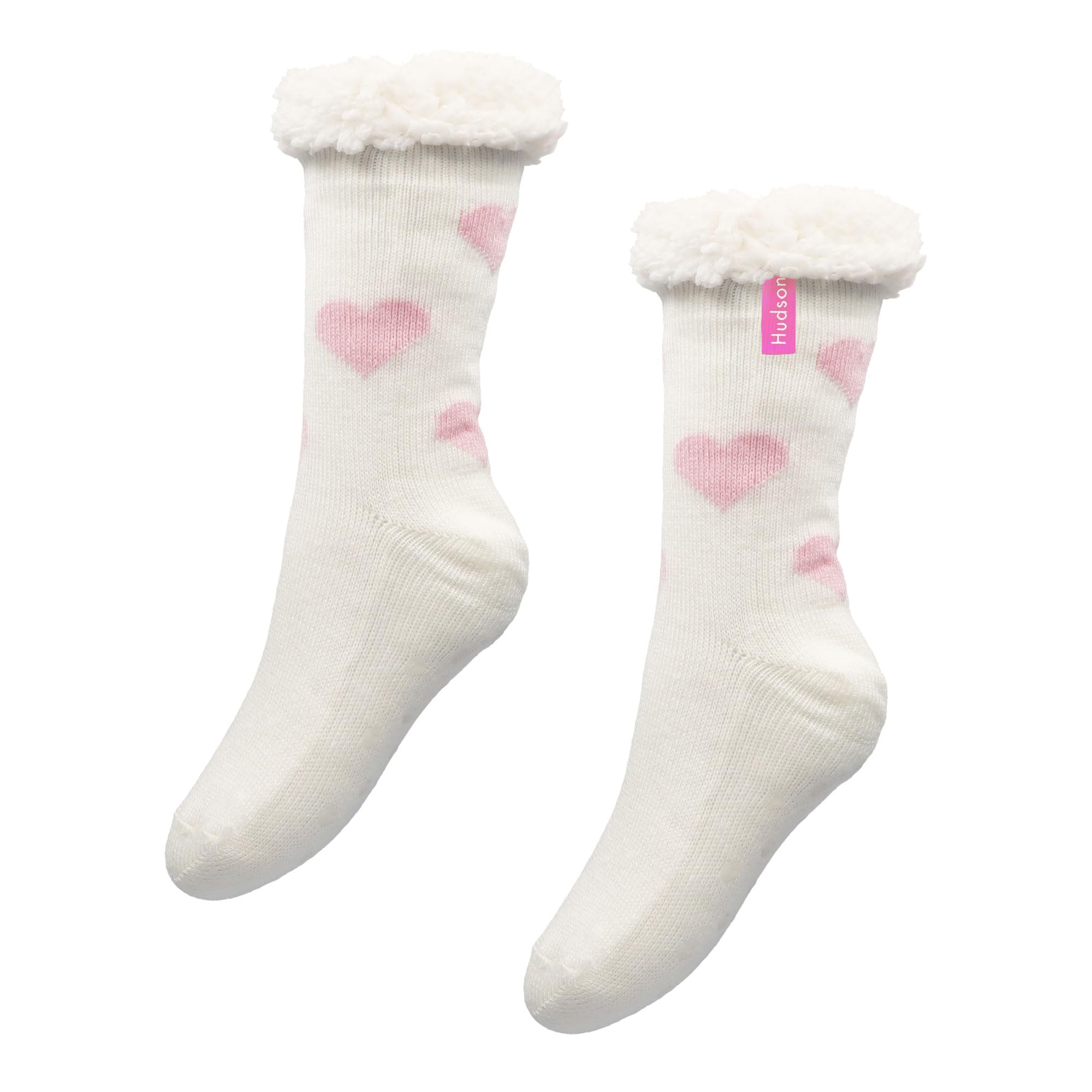 hudson-fluffy-heart-socken-antirutsch-rosa-35-38 image 1