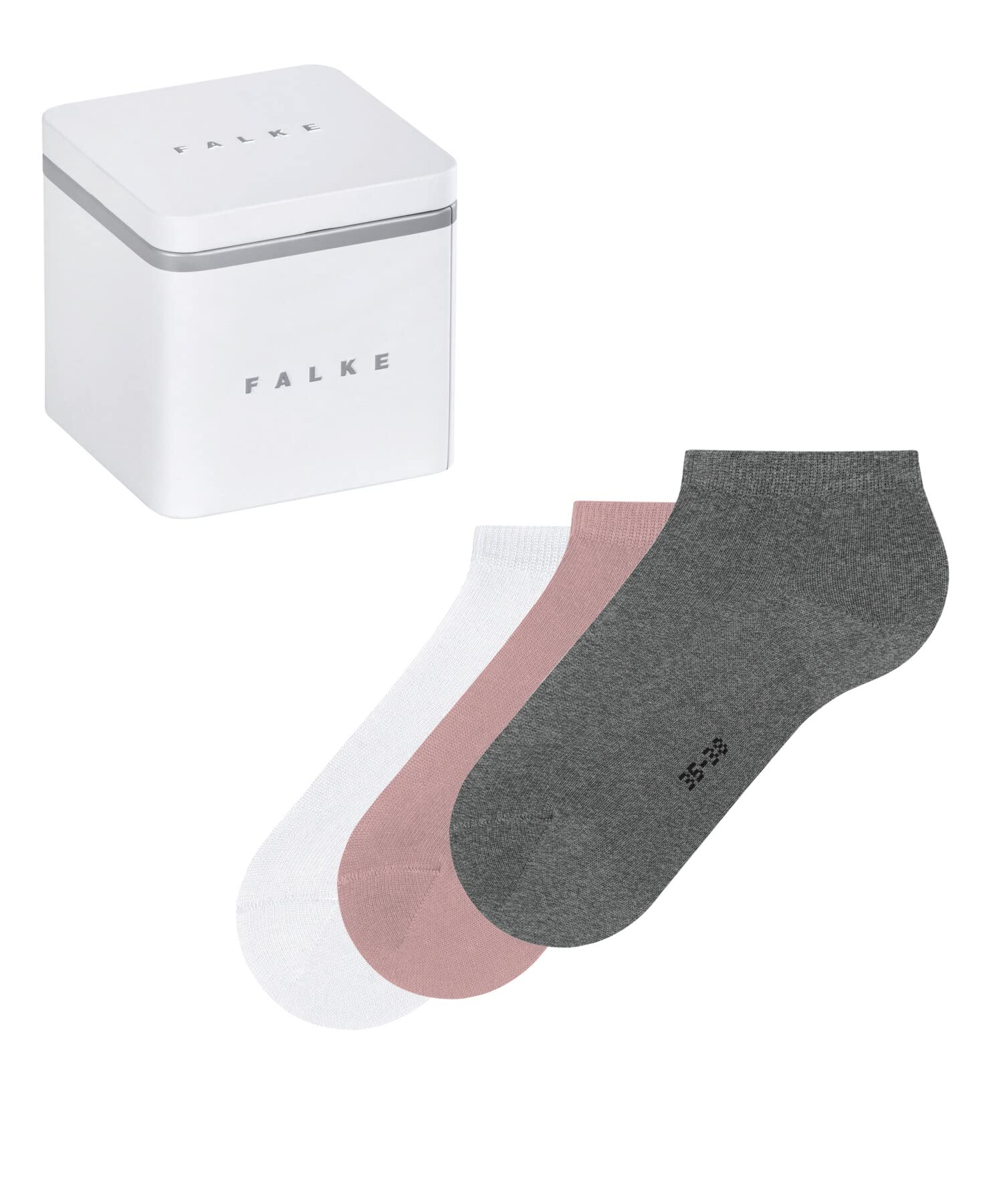 falke-happy-box-uni-sneakersocken-damen-3-paar-grau-rosa-gr-35 image 1