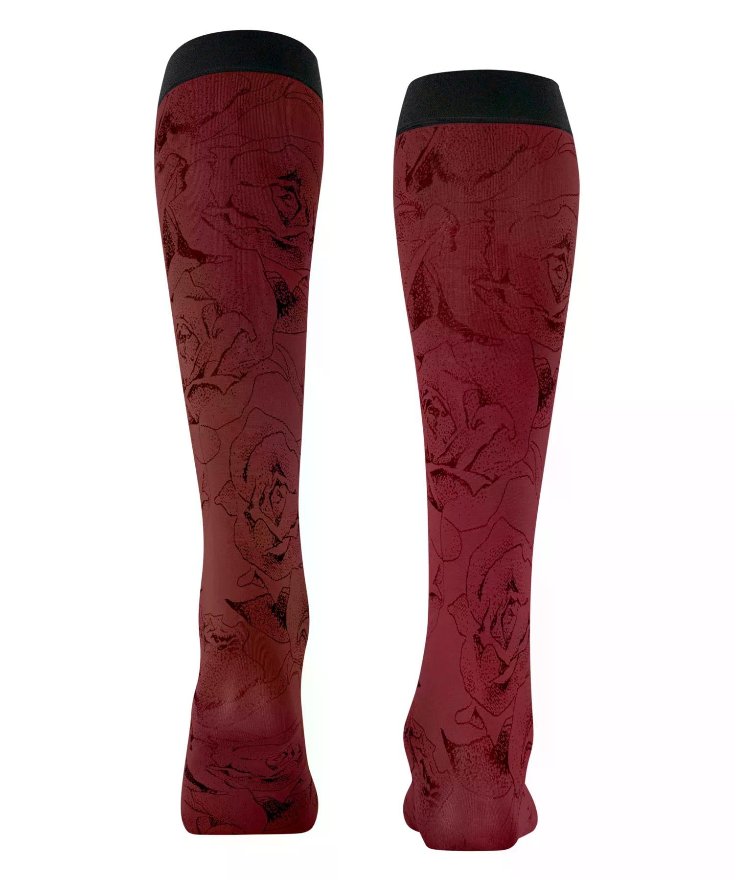 falke-rose-brush-kniestr-mpfe-grau-silver-3462-rosenmuster image 2
