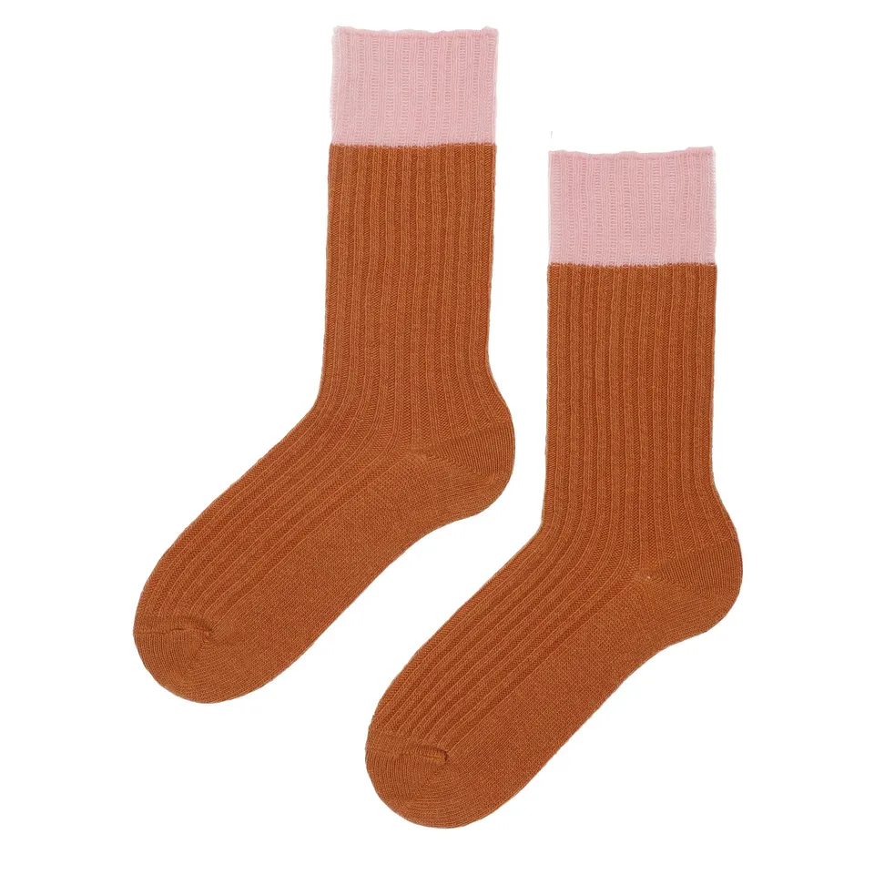 hudson-cosmic-block-socken-burnt-orange-w-rmend-damen image 1