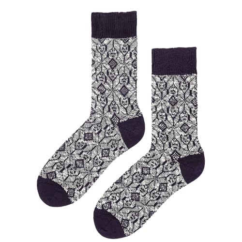 hudson-earthy-graphic-socken-marineblau-tweed-look image 8