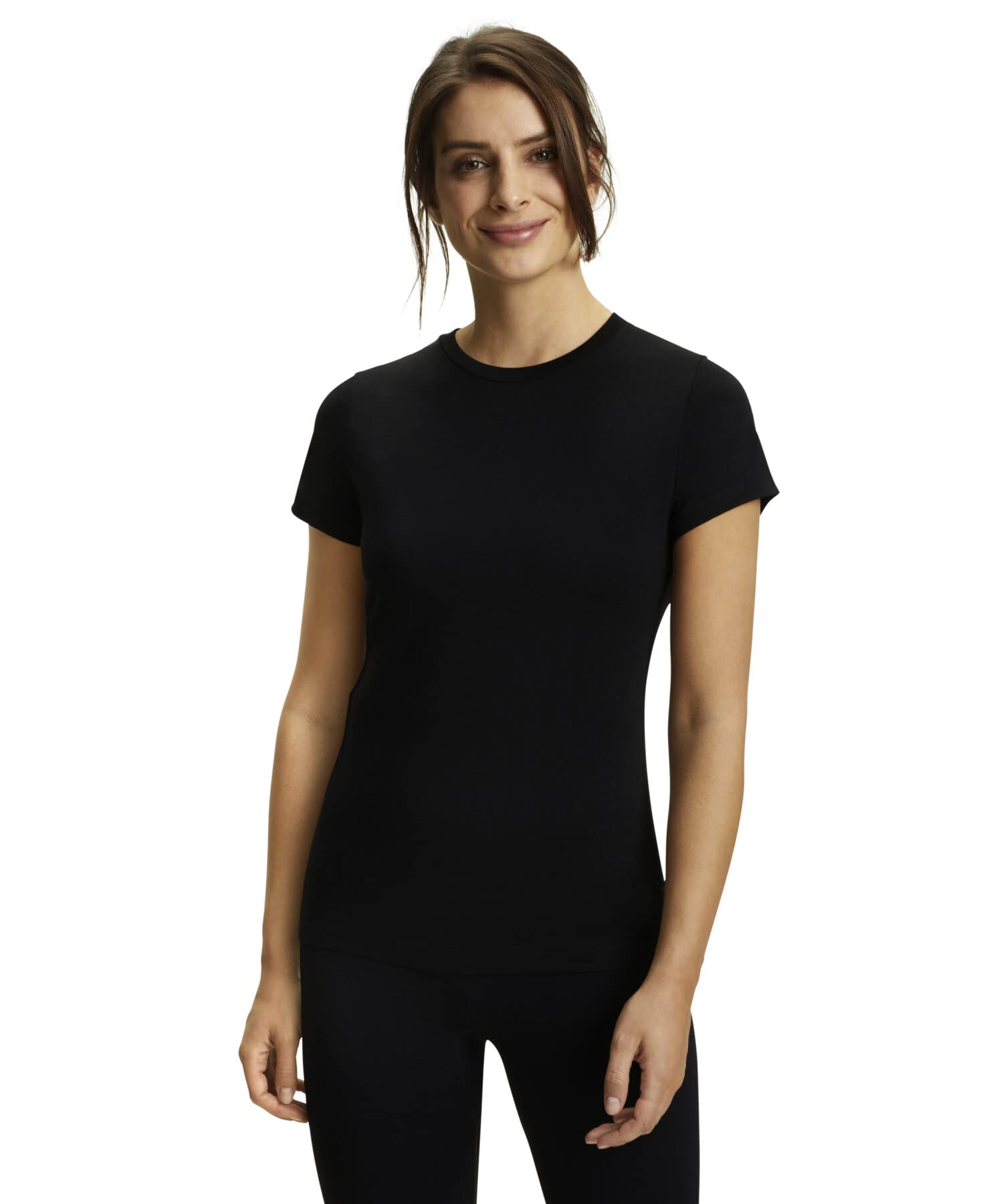 falke-core-logo-shirt-damen-schwarz-funktionsshirt-kurzarm image 1