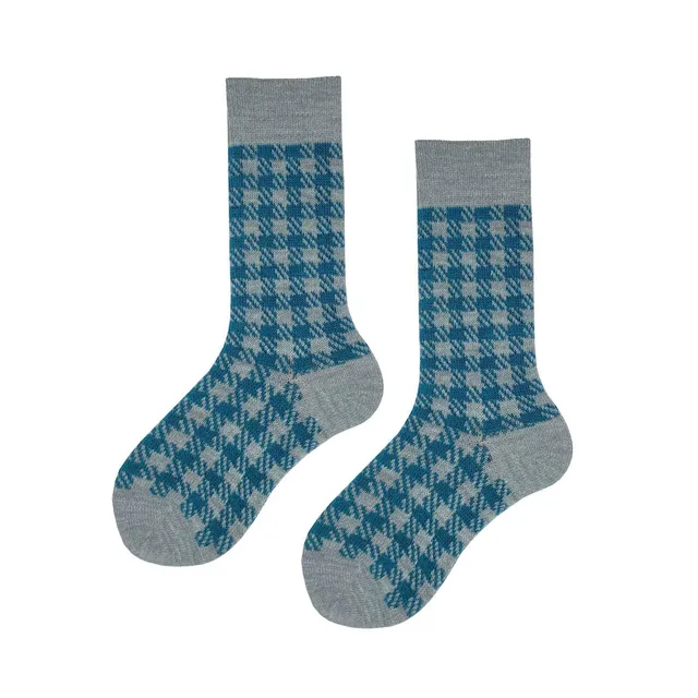 hudson-glencheck-socken-maya-35-38-wolle-karo image 1