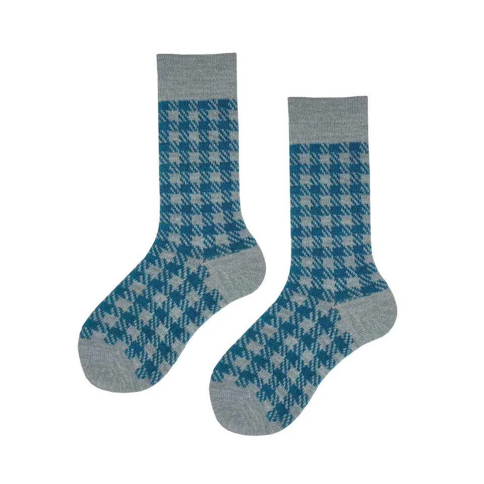 hudson-glencheck-socken-maya-35-38-wolle-karo image 1